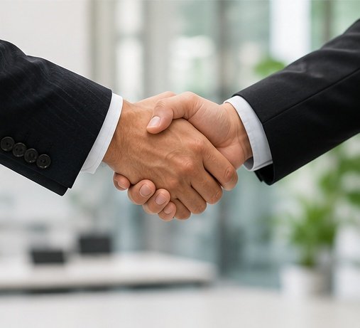 Business partnership handshake