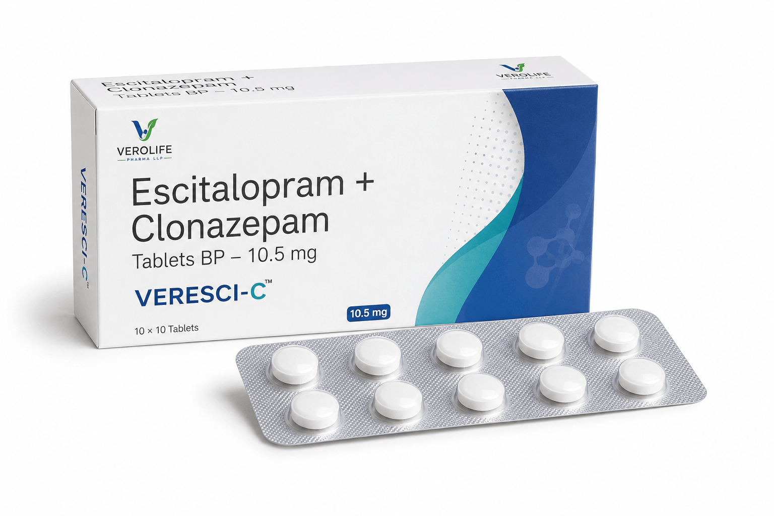 Escitalopram + Clonazepam Tablets BP – 10.5 mg