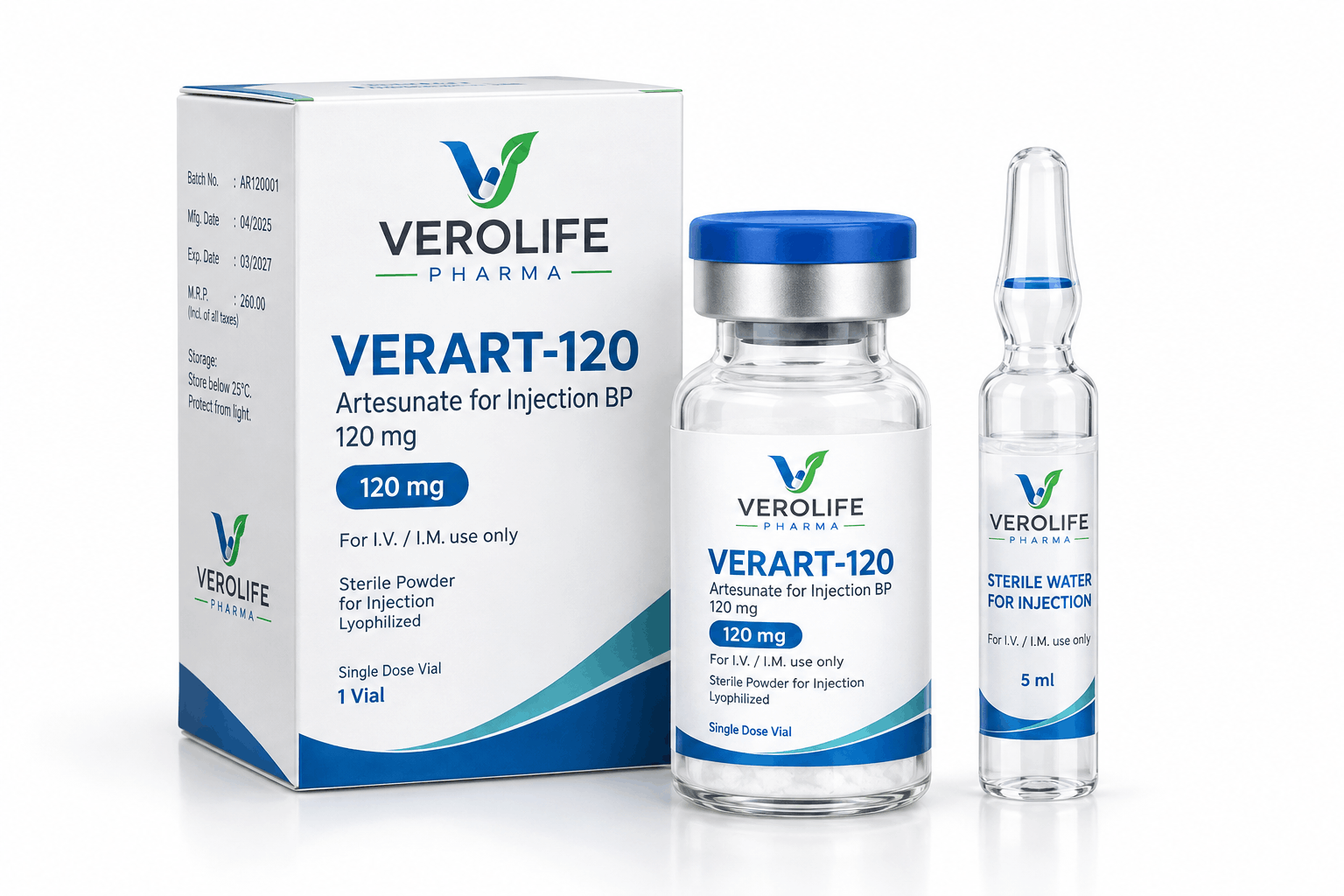 Artesunate for Injection BP 120mg (Lyophilized)