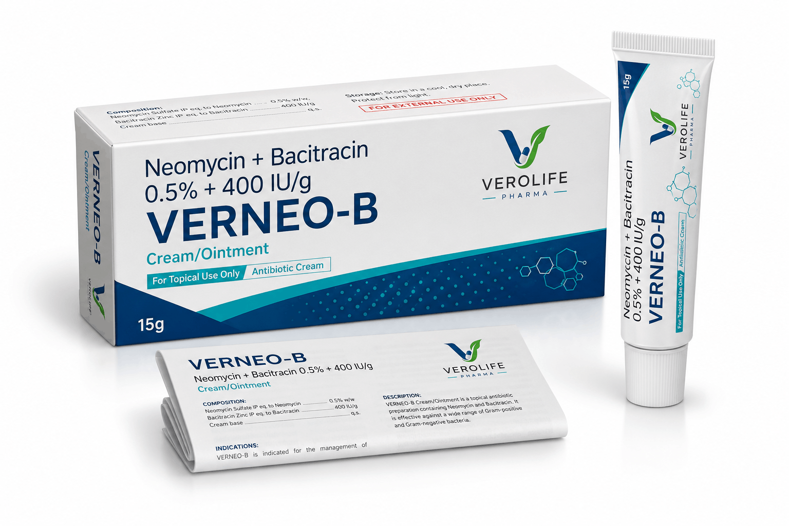 Neomycin + Bacitracin 0.5% + 400 IU/g Cream/Ointment