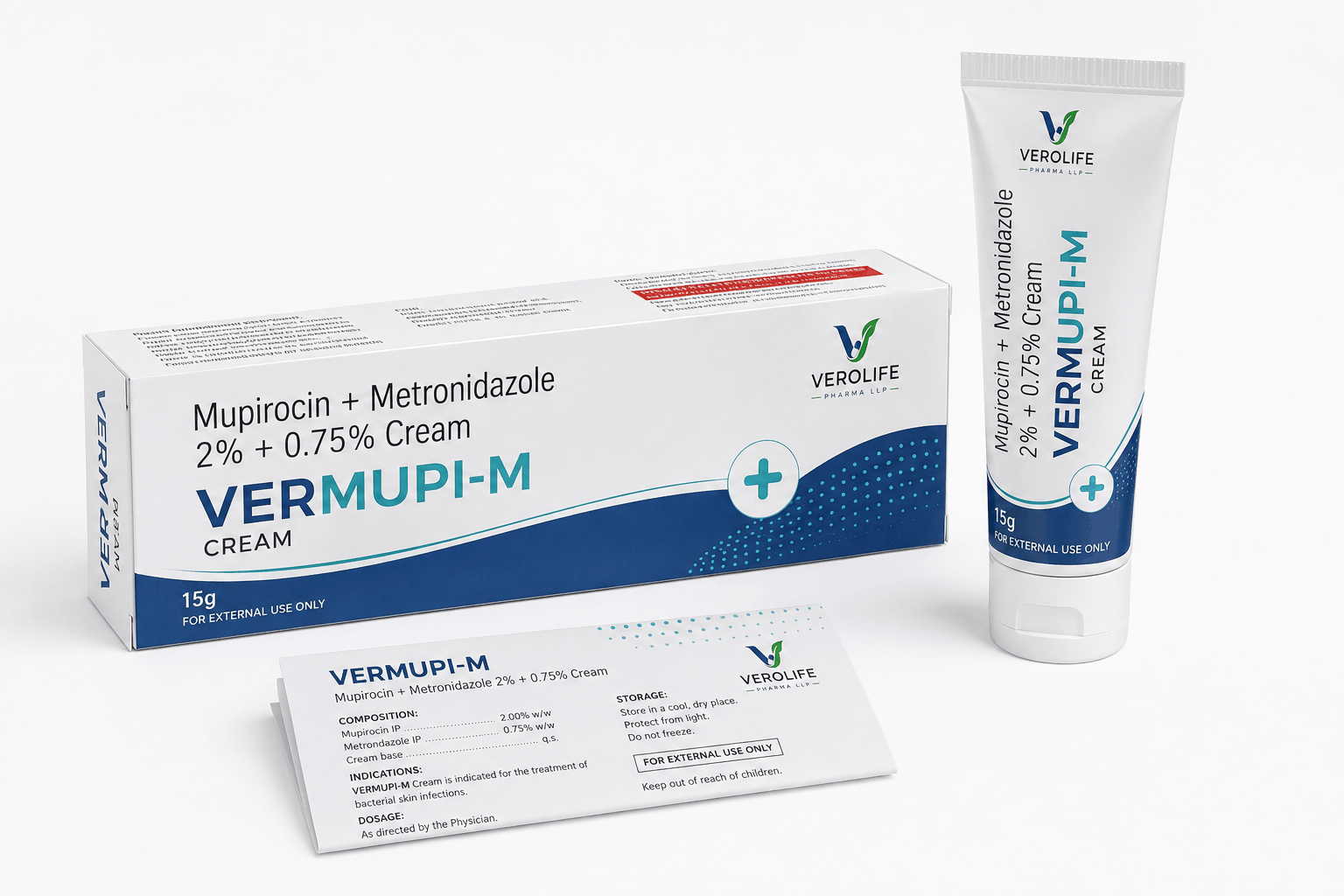 Mupirocin + Metronidazole 2% + 0.75% Cream