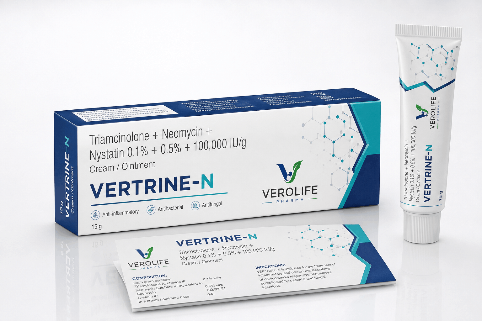 Triamcinolone + Neomycin + Nystatin 0.1% + 0.5% + 100,000 IU/g Cream/Ointment