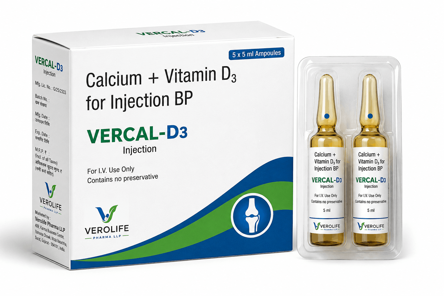 Calcium + Vitamin D3 for Injection BP