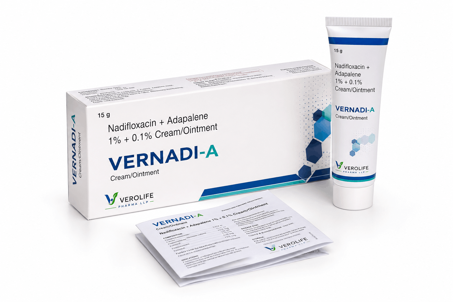 Nadifloxacin + Adapalene 1% + 0.1% Cream/Ointment