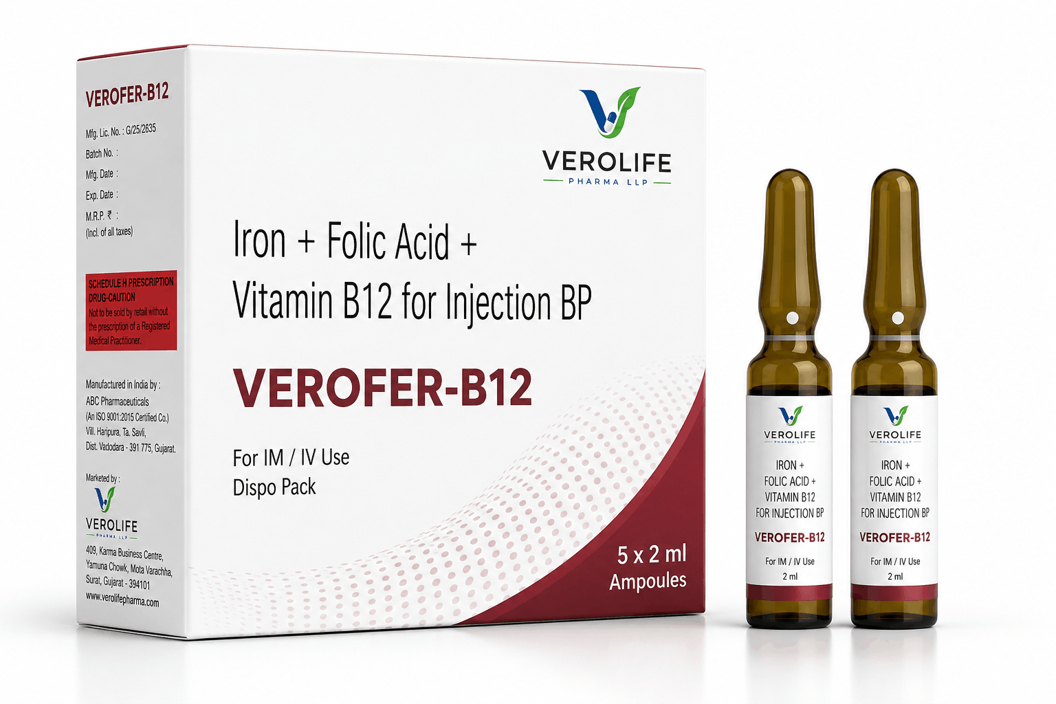 Iron + Folic Acid + Vitamin B12 for Injection BP