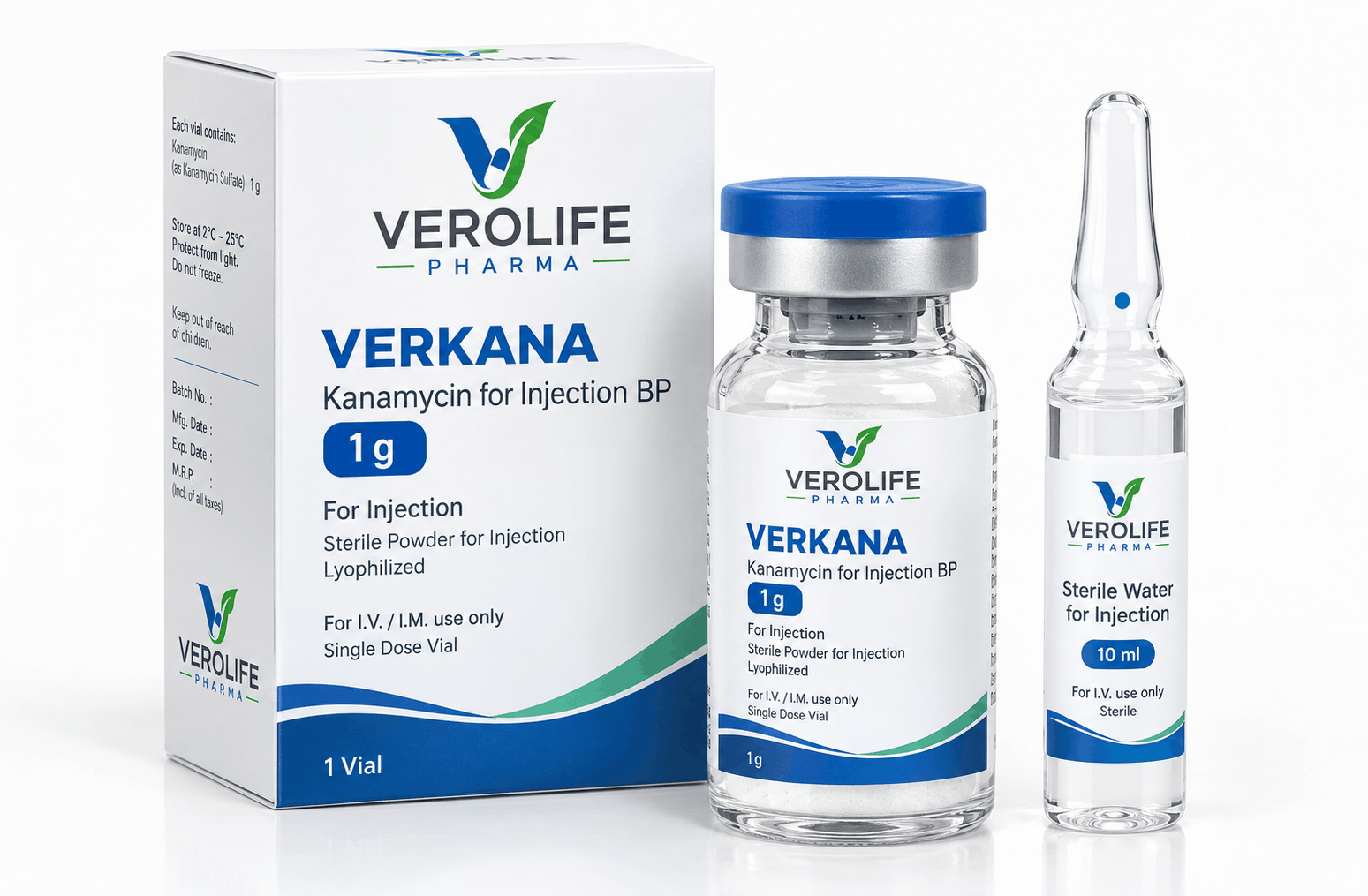 Kanamycin for Injection BP 1g (Lyophilized)